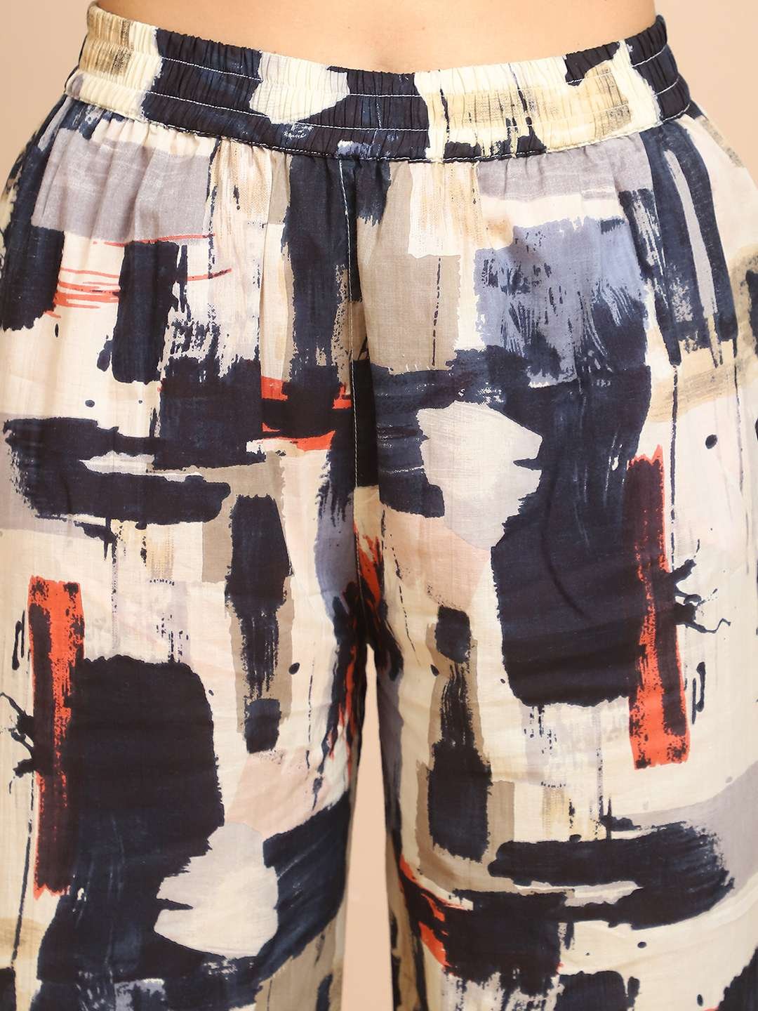Women's Pure Cotton Printed Collared Top and Pant Co-ord Set (Multti Color6) - Image 8