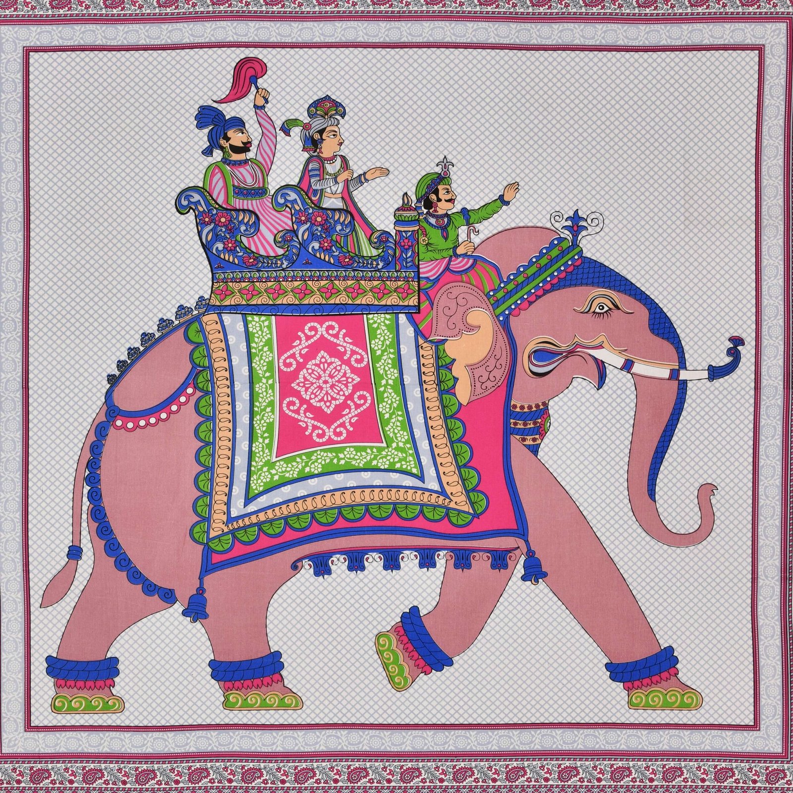 Rajasthani Traditionally Printed Cotton Doublebed Bedsheet With Pack of 2 Pillow Covers - Image 4